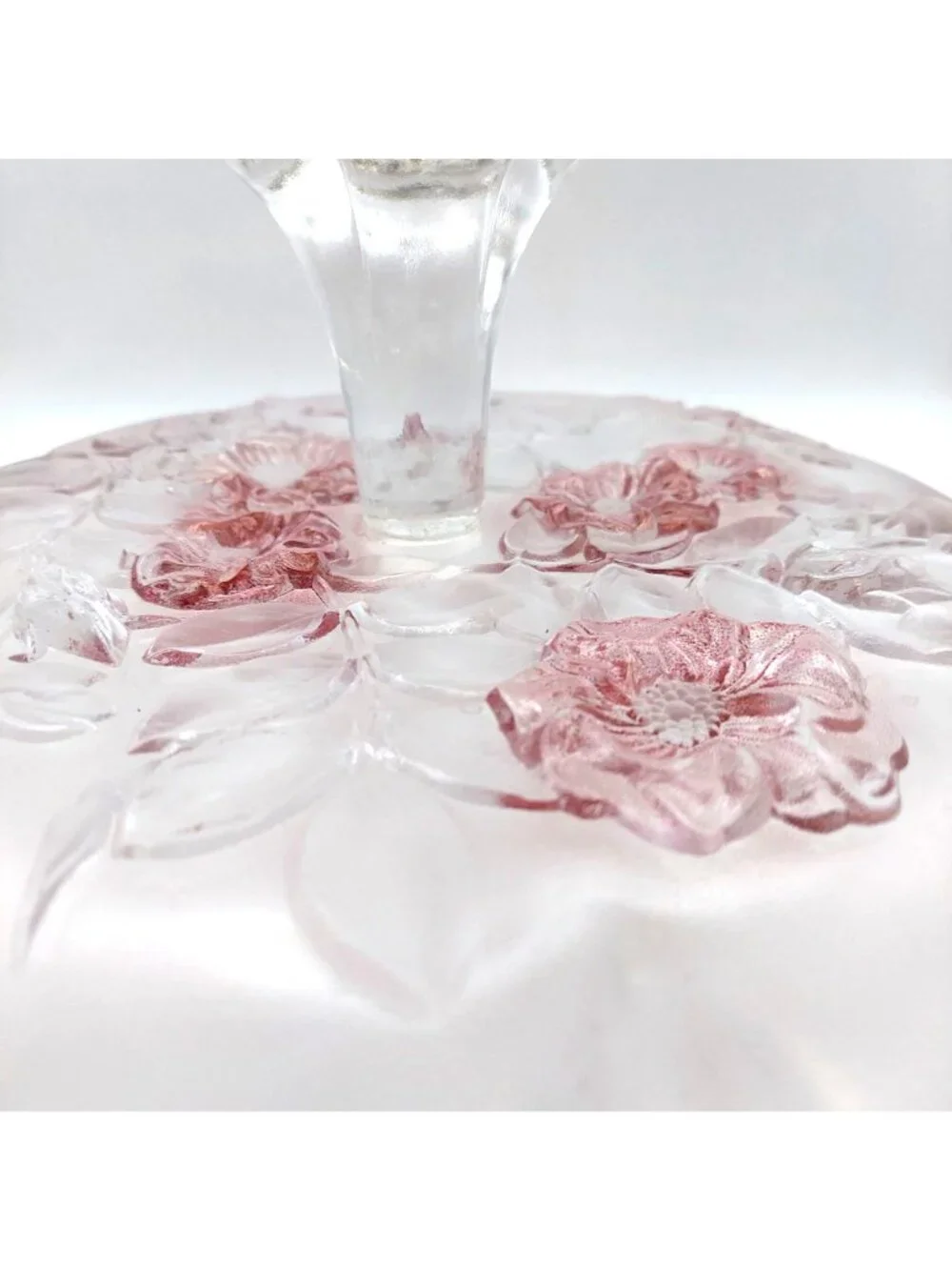 Mikasa Rosella Crystal Cake Stand Pedestal Floral Walther West Germany Vintage